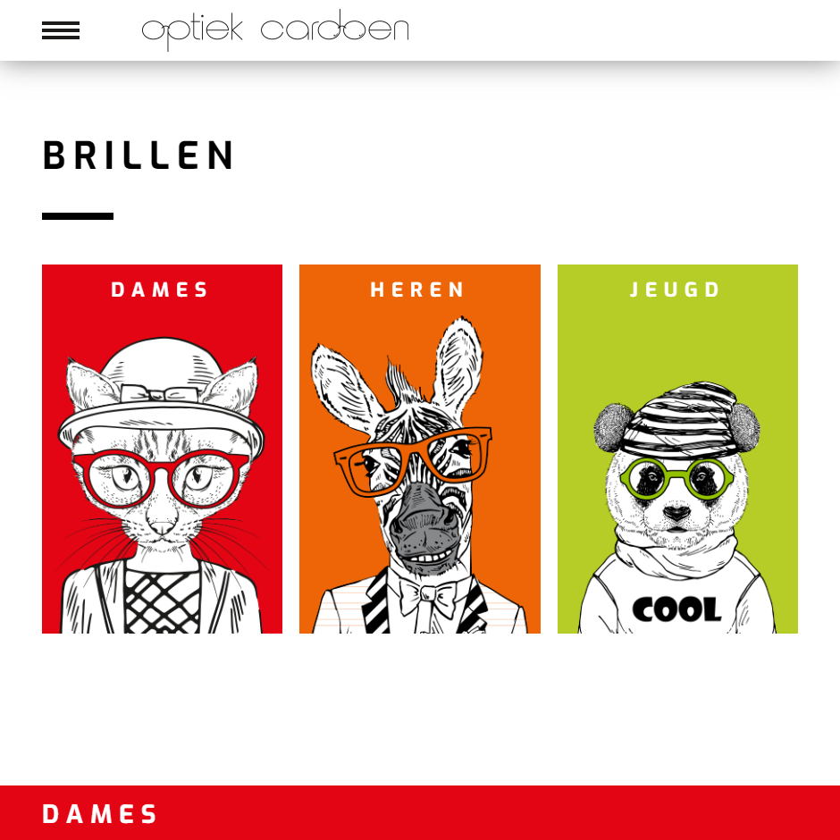 Screenshot website Optiek Cardoen